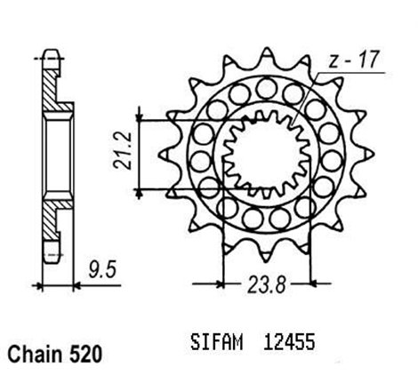 Pignon Suzuki Rm-z 450 2005 - 520 - 13 Dents - Similaire JTF1441C