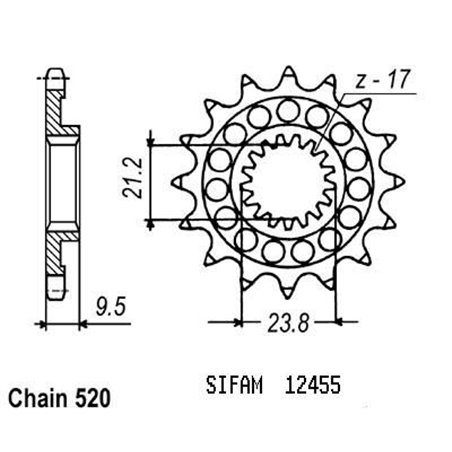 Pignon Suzuki Rm-z 450 2005 - 520 - 13 Dents - Similaire JTF1441C