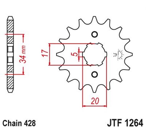 Pignon Kymco 125 Quannon - 428 - 15 Dents - Similaire JTF1264