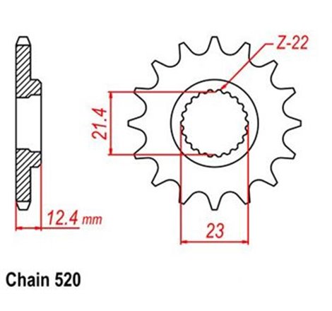 Pignon Yamaha Yfm 250 Raptor - yfm 250 raptor - 520 - 15 Dents - Similaire JTF1593