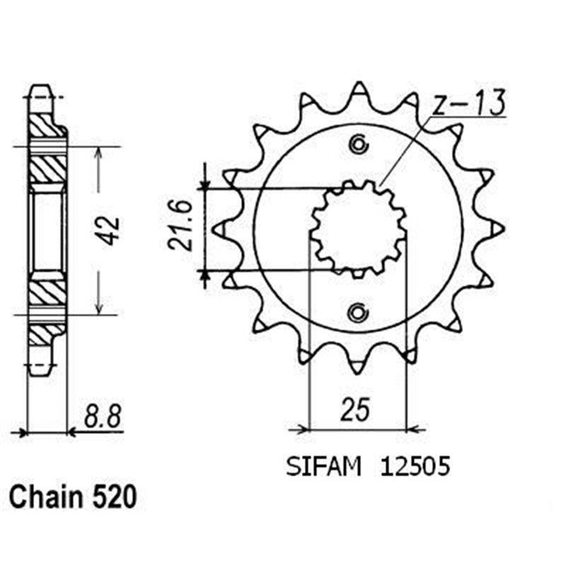 Pignon Racing - 520 - 15 Dents - Similaire JTF1516