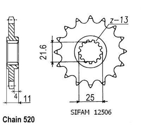 Pignon Racing - Yzf R6 1999-2006 - 520 - 17 Dents - Similaire JTF1581