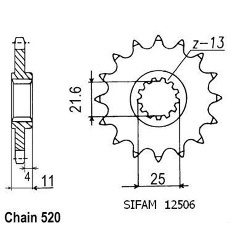 Pignon Racing - Yzf R6 1999-2006 - 520 - 17 Dents - Similaire JTF1581