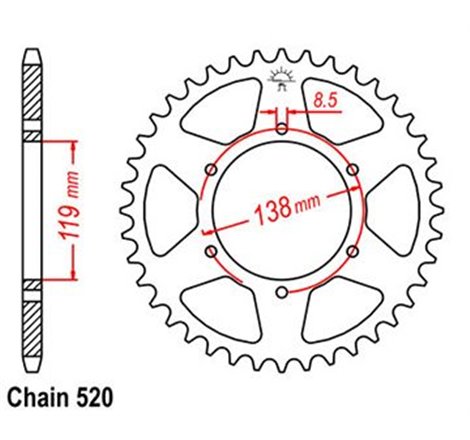 Couronne Husaberg Enduro - 520 - 48 Dents - Similaire JTR213