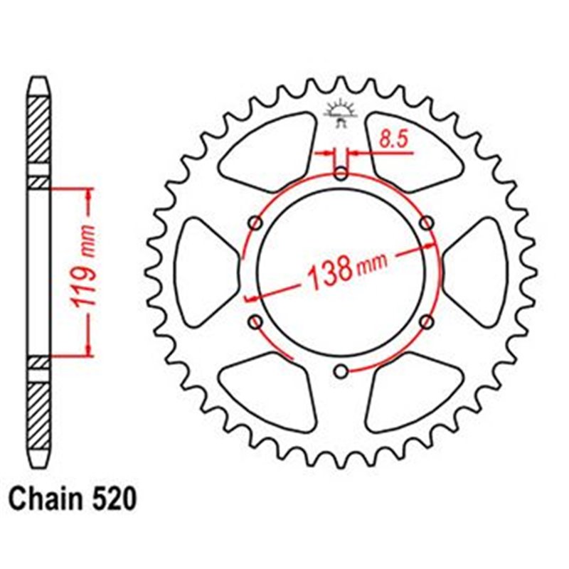 Couronne Husaberg Enduro - 520 - 48 Dents - Similaire JTR213