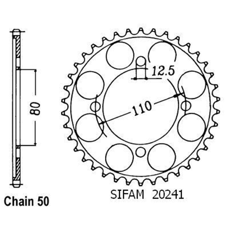 Couronne Cb 650 S Custom 82 - 530 - 37 Dents - Similaire JTR284