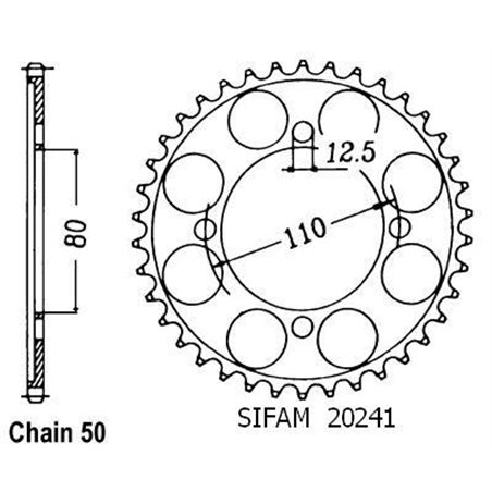 Couronne Cb 650 S Custom 82 - 530 - 37 Dents - Similaire JTR284