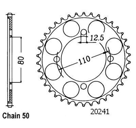 Couronne Cb 750 K 1971-78 - 530 - 48 Dents - Similaire JTR284