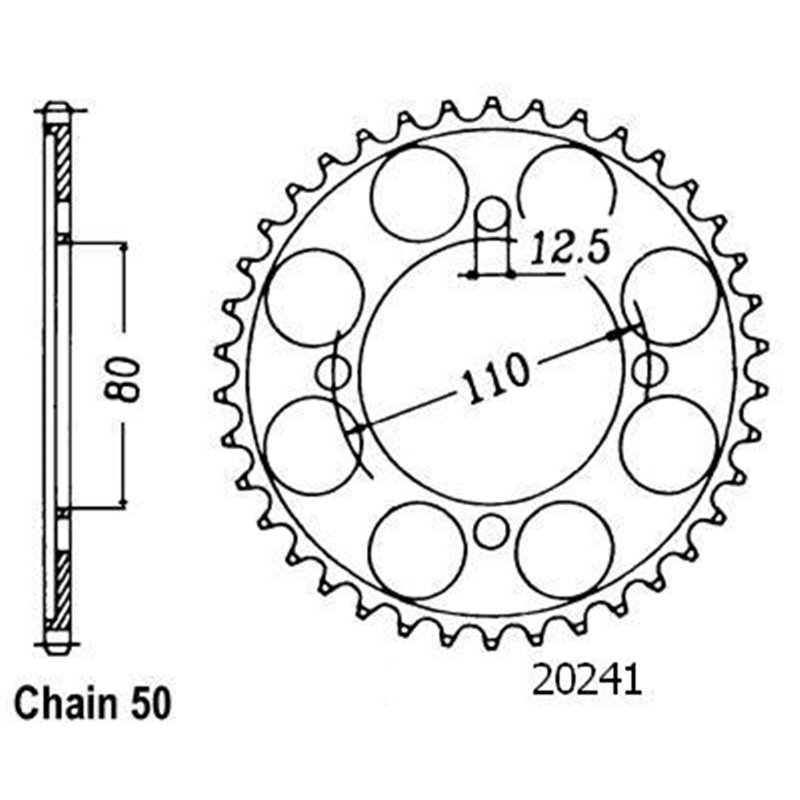 Couronne Cb 750 K 1971-78 - 530 - 48 Dents - Similaire JTR284