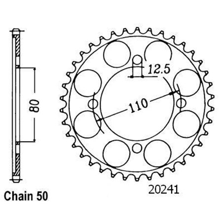 Couronne Cb 750 K 1971-78 - 530 - 48 Dents - Similaire JTR284