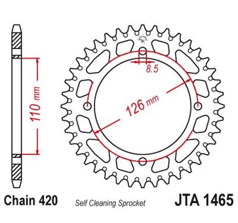 Couronne Alu Kawasaki / Suzuki Kx65/Rm65 /Z46 - 420 - 46 Dents - Similaire JTA1465