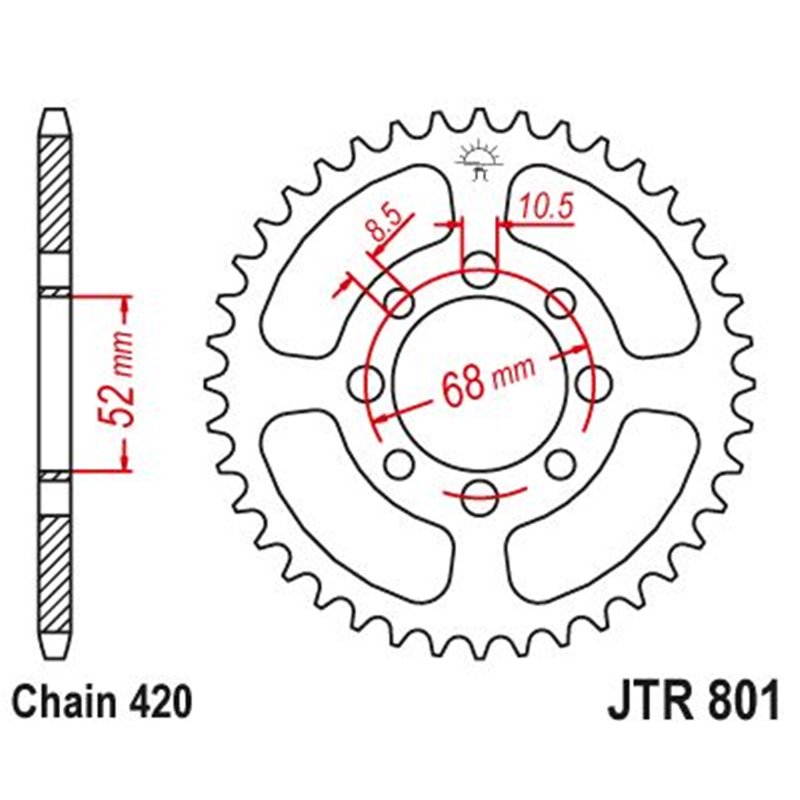 Couronne Suzuki 80 Fr 1974-1987 - 420 - 35 Dents - Similaire JTR801