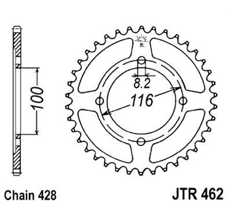 Couronne Kawasaki 80 Kx 1986-1999 - 428 - 49 Dents - Similaire JTR462