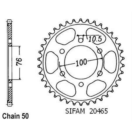 Couronne Gr 650 1983-1985 - 530 - 38 Dents - Similaire JTR816