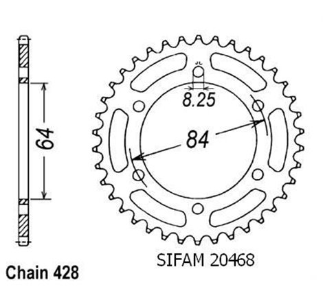 Couronne Ts 125 1973-77 - 428 - 50 Dents - Similaire JTR809