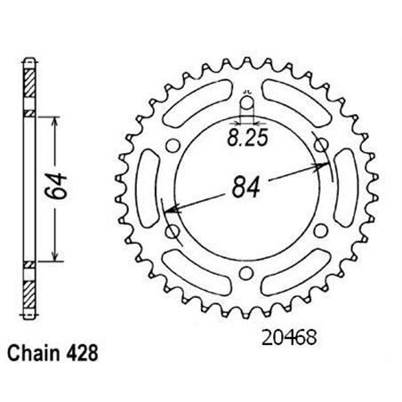 Couronne Dr 125 Se 1996-1998 - 428 - 53 Dents - Similaire JTR809