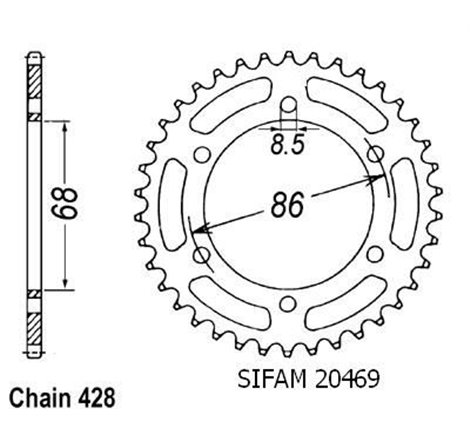 Couronne Ar 125 1984-1987 - 428 - 36 Dents - Similaire JTR468