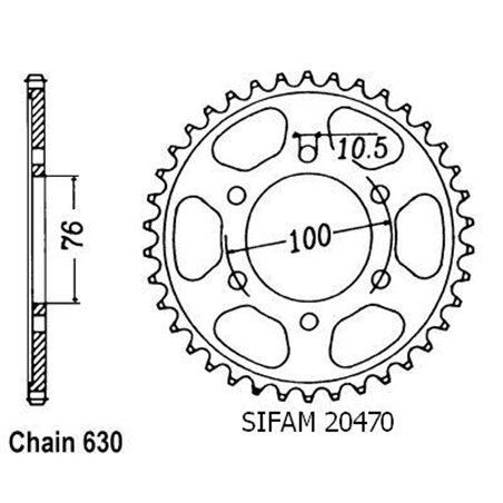 Couronne Gsx 750 E 1980-1982 - 630 - 41 Dents - Similaire JTR818