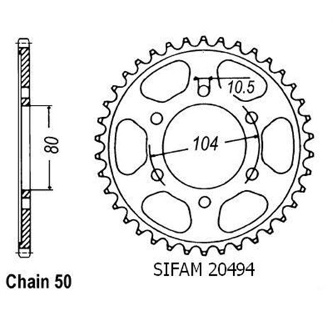 Couronne Zx 550 Gpz Unitrack - 530 - 38 Dents - Similaire JTR488