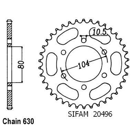 Couronne Z 750 H/L/R 1980-1984 Z 650 F 1981-1983 - 630 - 33 Dents - Similaire JTR501