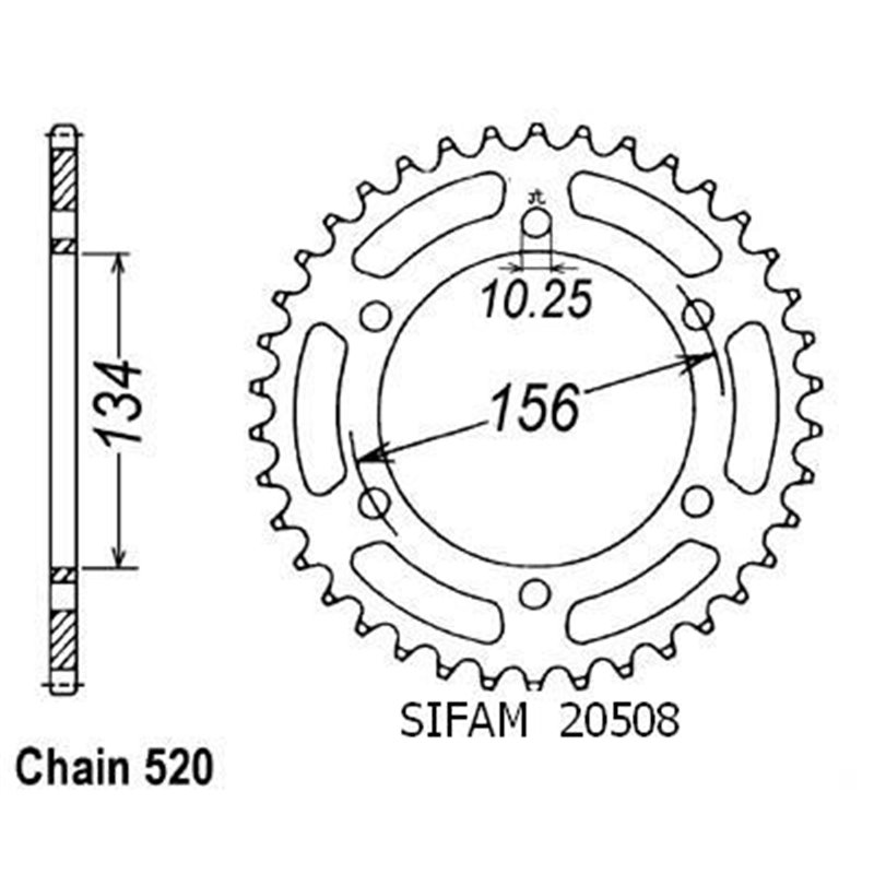 Couronne Kr1 250 1989 - 520 - 40 Dents - Similaire JTR472