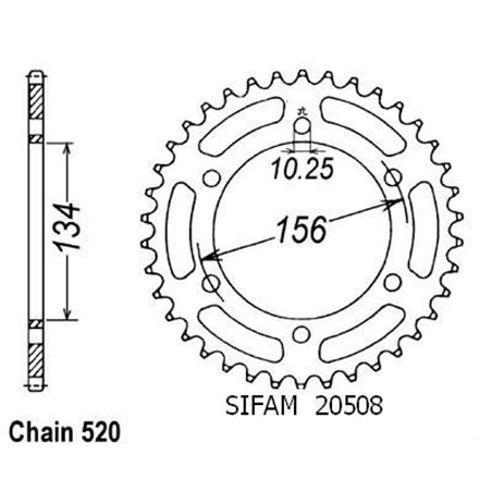 Couronne Kr1 250 1989 - 520 - 40 Dents - Similaire JTR472