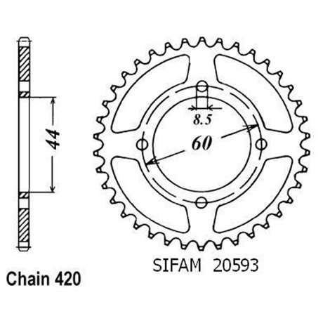 Couronne Dt 50 R 1991-1996 - 420 - 38 Dents - Similaire JTR832