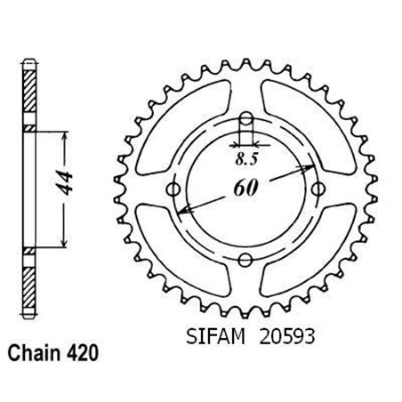 Couronne Dt 50 R 1991-1996 - 420 - 38 Dents - Similaire JTR832