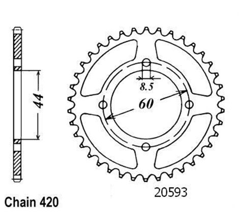 Couronne Dtr 50 Vitesse / X-limit - 4 Trous - 420 - 52 Dents - Similaire JTR832