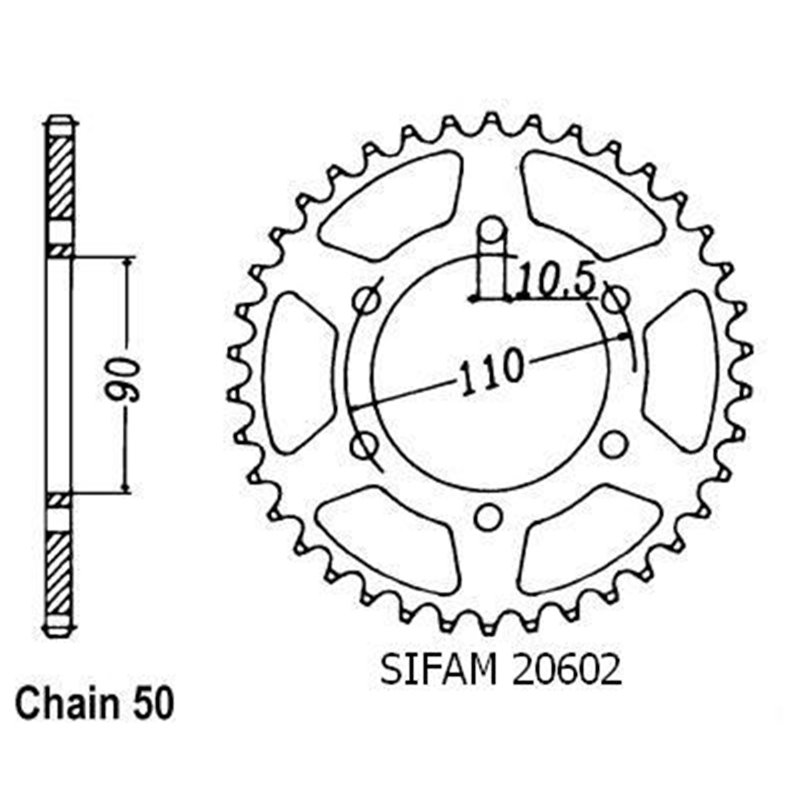 Couronne Xs 650 Se 1978-1983 - 530 - 33 Dents - Similaire JTR850