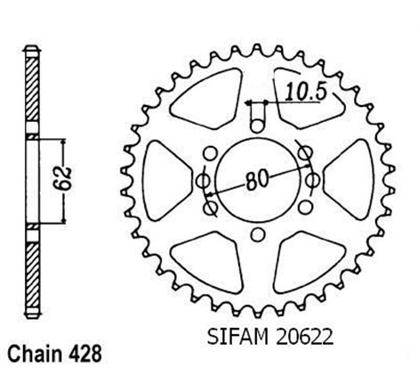 Couronne Dt 125 Lc 1985-1988 Dt 125 Tenere 1988-1992 - 428 - 50 Dents - Similaire JTR843