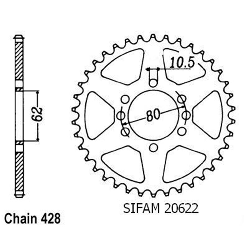 Couronne Dt 125 Lc 1985-1988 Dt 125 Tenere 1988-1992 - 428 - 50 Dents - Similaire JTR843