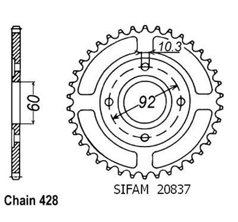 Couronne Rd 125 Dx Baton 1978-1981 - 428 - 39 Dents - Similaire JTR837