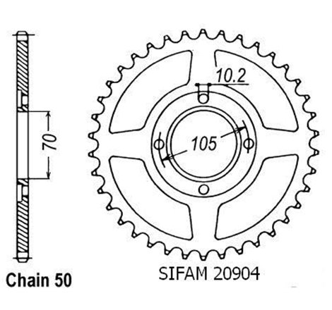 Couronne Cb 360 F 1973-1976 Cb 400 F 1975-1979 - 530 - 38 Dents - Similaire JTR278