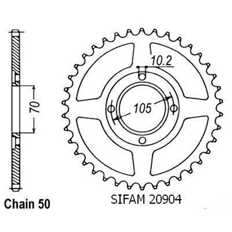 Couronne Cb 360 F 1973-1976 Cb 400 F 1975-1979 - 530 - 38 Dents - Similaire JTR278