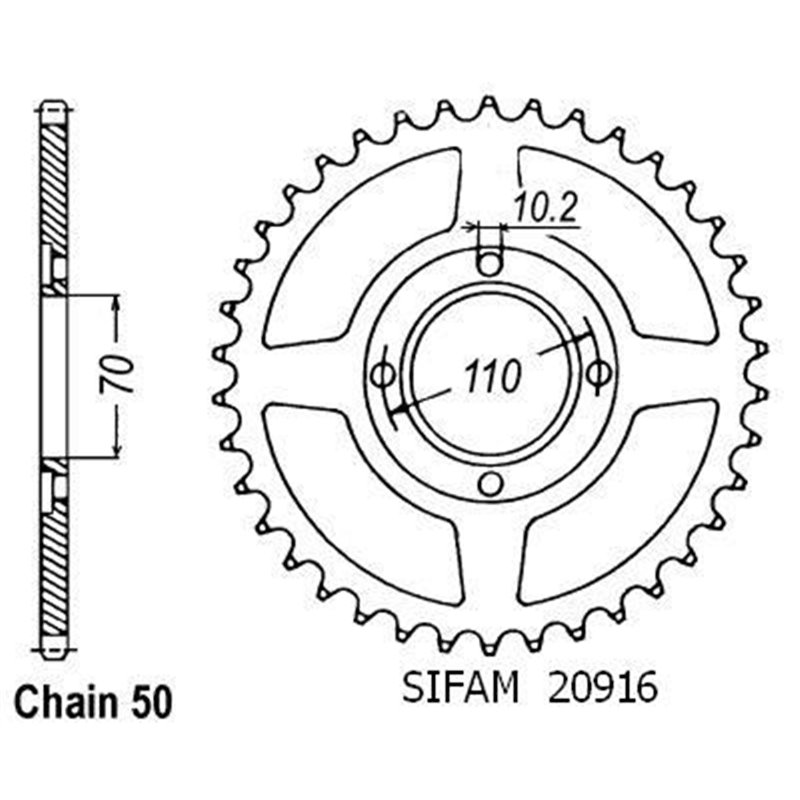 Couronne Cb 400 T 1977-1980 - 530 - 36 Dents - Similaire JTR246