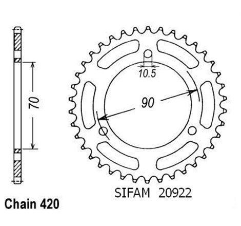 Couronne Mtx 80 R/S 1983-1986 - 420 - 43 Dents - Similaire JTR239