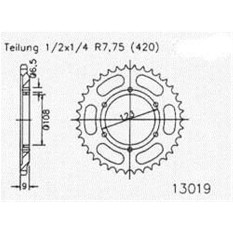 Couronne Derbi 50 Gpr 1998 Léger Déport - 420 - 52 Dents - Similaire JTR2067