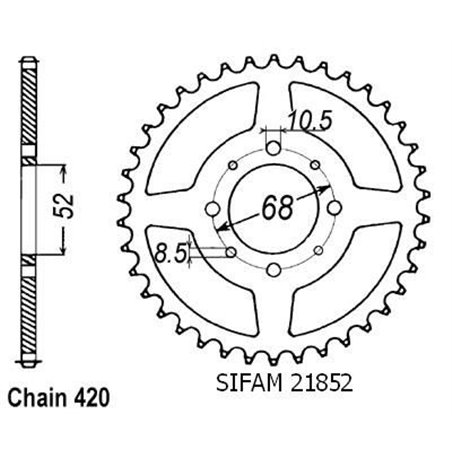 Couronne Ts 50 Xk 1984-1996 - 420 - 51 Dents - Similaire JTR801