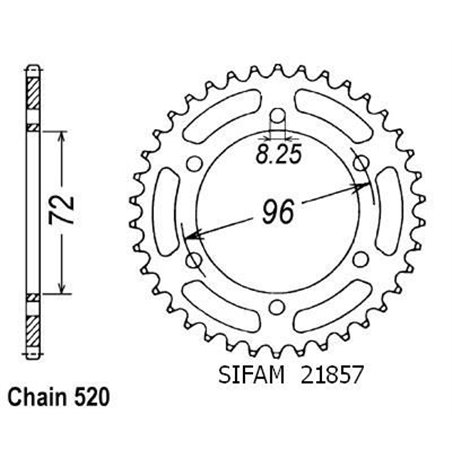 Couronne Sp 370 1977-1980 - 520 - 42 Dents - Similaire JTR820