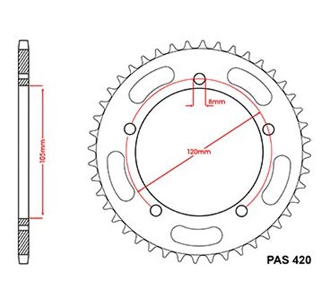 Couronne Gilera 50 Eaglet 1998 - 420 - 44 Dents - Similaire JTR2068