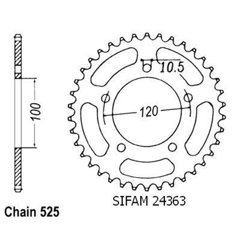 Couronne Sl 1000 Falco 1999-2000 - 525 - 41 Dents - Similaire JTR702