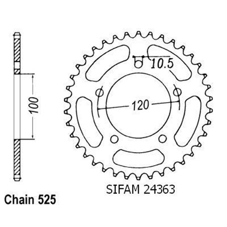 Couronne Sl 1000 Falco 1999-2000 - 525 - 41 Dents - Similaire JTR702