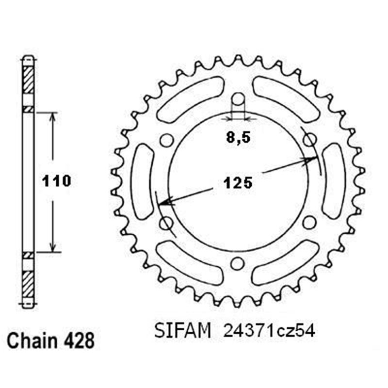 Couronne Beta 50 Rk6 1994-1998 - 428 - 52 Dents - Similaire JTR4371