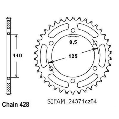 Couronne Beta 50 Rk6 1994-1998 - 428 - 52 Dents - Similaire JTR4371