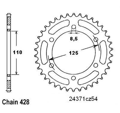 Couronne Beta 50 Rk6 1994-1998 - 428 - 54 Dents - Similaire JTR4371