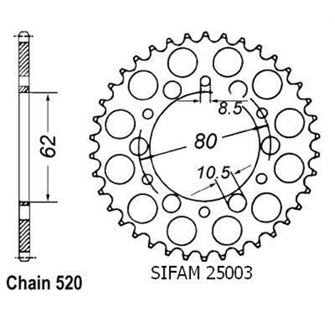 Couronne Sr 250 Se 1979-1984 Xt 250 1980-1983 - 520 - 45 Dents - Similaire JTR845