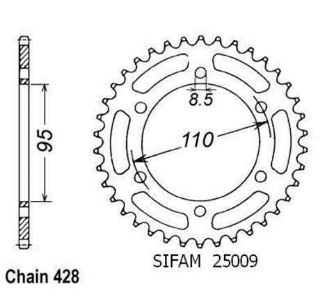 Couronne 125 Elefantre 1984-1988 - 428 - 45 Dents - Similaire JTR1163