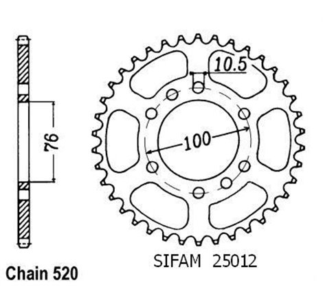 Couronne Dr 750 Big 1988 - 520 - 48 Dents - Similaire JTR1825