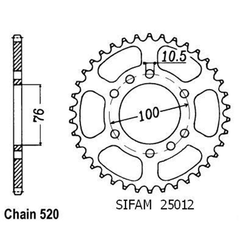 Couronne Dr 750 Big 1988 - 520 - 48 Dents - Similaire JTR1825